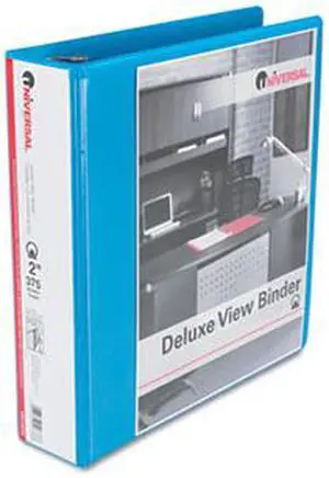 Deluxe Round Ring Vinyl View Binder, 2" Capacity, Light Blue - UNV20733 Deluxe Round Ring Vinyl View Binder, 2" Capacity, Light Blue - UNV20733