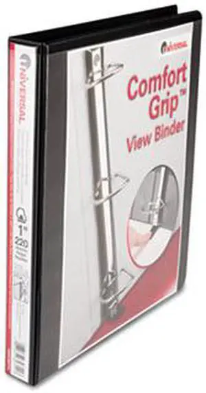 Comfort Grip Deluxe Plus D-Ring View Binder, 1" Capacity, 8-1/2 X 11, Black