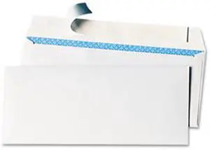 Pull & Seal Business Envelope, Security Tint, #10, White, 100/Box - UNV36004
