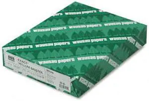 Exact Vellum Bristol Cover Stock, 67 lbs., 8-1/2 x 11, White, 250 Sheets - WAU80211