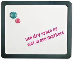 Recycled Cubicle Dry Erase Board, 15 7/8 x 12 7/8, Charcoal, with Three Magnets - UNV08165
