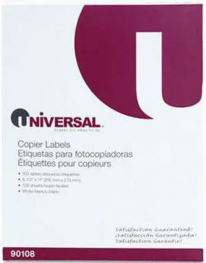 Shipping Labels for Copiers, 8-1/2 x 11, Bright White, 100/Box - UNV90108