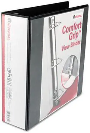 Comfort Grip Deluxe Plus D-Ring View Binder, 3" Capacity, 8-1/2 X 11, Black