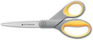Acme United Corporation ACM13529 Straight Scissors- Titanium Bonded- 8in. Full- Gray-Yellow