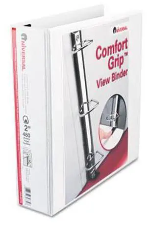 Comfort Grip Deluxe Plus D-Ring View Binder, 2" Capacity, 8-1/2 X 11, White