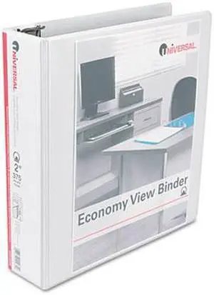 Round Ring Economy Vinyl View Binder, 2" Capacity, White