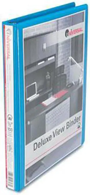 Deluxe Round Ring Vinyl View Binder, 1/2" Capacity, Light Blue