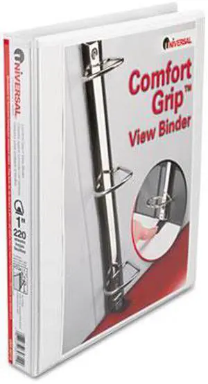 Comfort Grip Deluxe Plus D-Ring View Binder, 1" Capacity, 8-1/2 X 11, White
