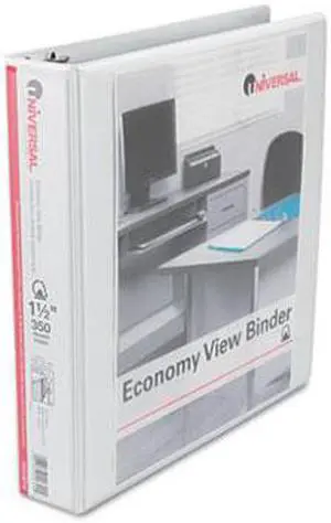 Economy D-Ring Vinyl View Binder, 1-1/2" Capacity, White