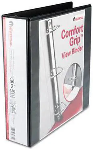 Comfort Grip Deluxe Plus D-Ring View Binder, 2" Capacity, 8-1/2 X 11, Black