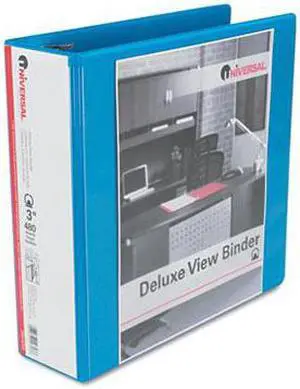 Deluxe Round Ring Vinyl View Binder, 3" Capacity, Light Blue