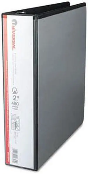 Economy D-Ring Vinyl View Binder, 2" Capacity, Black