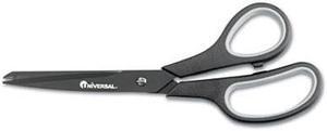 Industrial Scissors, 8" Length, Straight, Black Carbon Coated Blades, Black/Blue Industrial Scissors, 8" Length, Straight, Black Carbon Coated Blades, Black/Blue