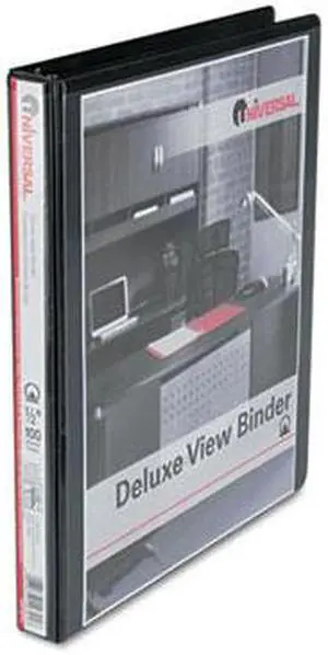 Deluxe Round Ring Vinyl View Binder, 1/2" Capacity, Black