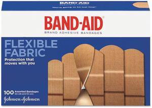 BAND-AID Flexible Fabric Adhesive Bandages Assorted 100/Box 11507800