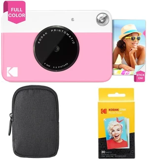 Printomatic Full-Color Instant Print Camera Starter Bundle + Carrying Case + Zink 20pk Photo Paper - Colorful Photos On 2x3" Sticky-Back Paper - Fun Gift for Birthday Christmas Holiday - Pink Printomatic Full-Color Instant Print Camera Starter Bundle + Carrying Case + Zink 20pk Photo Paper - Colorful Photos On 2x3" Sticky-Back Paper - Fun Gift for Birthday Christmas Holiday - Pink