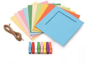 Zink Colorful Square Photo Frames for 2x3 Zink Paper Compatible with Kodak, Lifeprint, Polaroid, HP, Canon, Fujifilm 2x3 Photos