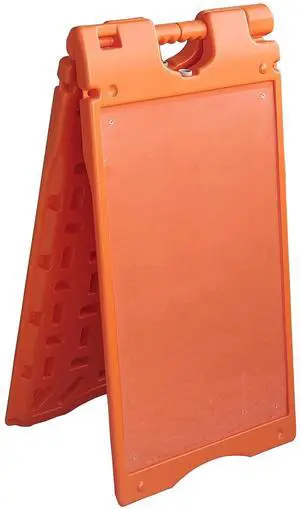 Jumbl A-Frame Signboard 15.7 x 26 Display Surface  Small Outdoor Sandwich Board w/Weather Resistant PVC Sign Protector & Sand Fill Holes  Dual Signage Stand for Storefront Sidewalk Curb (Orange)