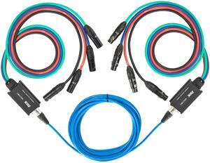 Lyxpro 4 Channel XLR Cable Snake AES And DMX  Connect 4-channle XLR to 100' Single Ethercon Cat6 Cable