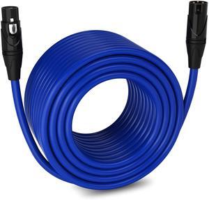 LyxPro 250 Feet XLR Microphone Cable Balanced Male To Female 3 Pin Mic Cord For Powered Speakers Audio Interface Professional Pro Audio Performance And Recording Devices - Blue