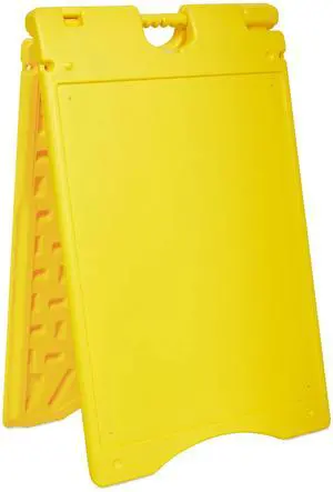 Jumbl A-Frame Signboard 22 x 28 Display Surface  Large Outdoor Sandwich Board w/Weather Resistant PVC Sign Protector & Sand Fill Holes  Dual Signage Stand for Storefront Sidewalk Curb (Yellow)