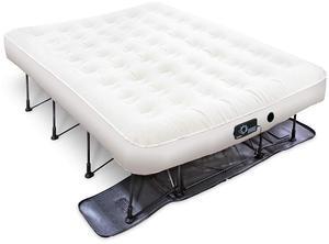 Ivation EZ-Bed (Queen) Air Mattress with Frame & Rolling Case, Self Inflatable, Blow Up Bed Auto Shut-Off, Comfortable Surface AirBed, Best for Guest, Travel, Vacation, Camping