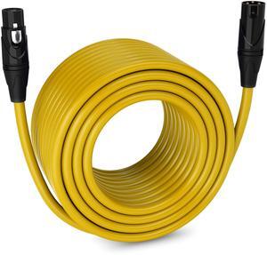 LyxPro 250 Feet XLR Microphone Cable Balanced Male To Female 3 Pin Mic Cord For Powered Speakers Audio Interface Professional Pro Audio Performance And Recording Devices - Yellow