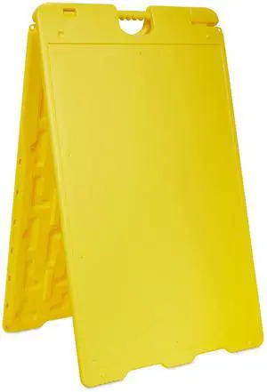 Jumbl Outdoor A-Frame Sandwich Signboard 24 x 36 Display Surface  w/PVC Sign Protector & Sand Fill Holes  Duel Display Signage Stand for Storefront Sidewalk Curb (Yellow)