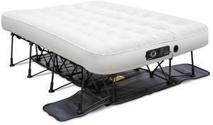 Ivation EZ-Bed (Full Size) Air Mattress with Deflate Defender Technology Dual Auto Comfort Pump & Dual Layer Laminate Material - AirBed Frame & Rolling Case for Guest, Travel, Vacation