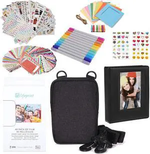 Lifeprint 3x4" Premium Zink Photo Paper (40 Pack) Accesory Kit with Photo Album, Case, Stickers, Markers