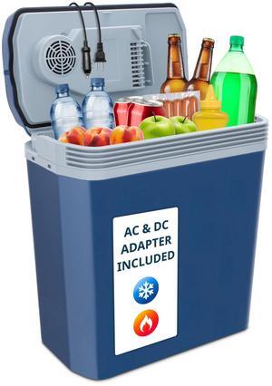 Ivation Electric Cooler & Warmer with Handle | 24 L Portable Thermoelectric Fridge for Vehicles & Trucks| 110V AC Home Power Cord & 12V Car Adapter for Camping, Travel & Picnics