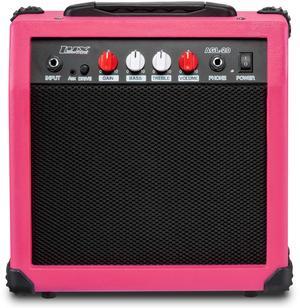 LyxPro Electric Guitar Amp 20 Watt Amplifier Built In Speaker Headphone Jack And Aux Input Includes Gain Bass Treble Volume And Grind - Pink