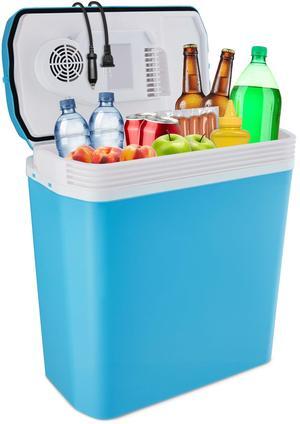 Ivation Electric Cooler & Warmer with Handle | 24 L Portable Thermoelectric Fridge for Vehicles & Trucks| 110V AC Home Power Cord & 12V Car Adapter for Camping, Travel & Picnics