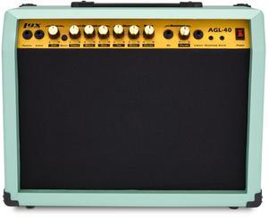 LyxPro 40 Watt Electric Guitar Amplifier | Solid State Studio Amp with 8 4-Ohm Speaker, Custom EQ Controls, Drive, Delay, ¼ Passive/Active/Microphone Inputs, Aux in & Headphone Jack - Green