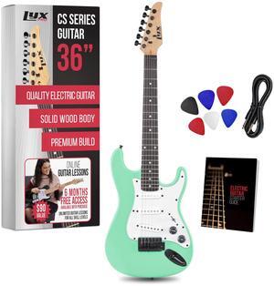 LyxPro CS 30 Electric Guitar Kit for Beginner, Intermediate & Pro Players with Guitar, Amp Cable, 6 Picks & Learners Guide | Solid Wood Body, Volume/Tone Controls, 5-Way Pickup - Green
