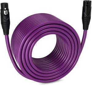 LyxPro 250 Feet XLR Microphone Cable Balanced Male to Female 3 Pin Mic Cord for Powered Speakers Audio Interface Professional Pro Audio Performance and Recording Devices - Purple