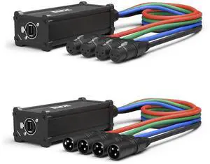 LyxPro Audio Snake Channel XLR 3 Pin Multi Network Breakout for Stage Sound Lighting and Recording Studio XLR to RJ45 Ethercon with 3 Feet Cable Connection (Pair of 4)