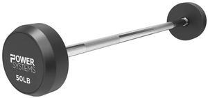 Power Systems Pro Style Rubber Fixed Straight Barbell - Pre-Loaded Weight (50)