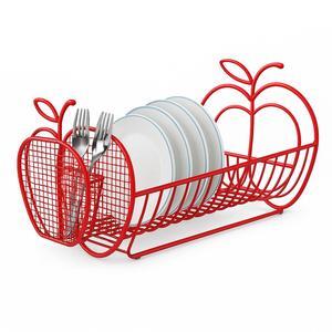 Jumbl Expandable Dish Drying Rack  Apple Decor Metal Dish Drainer with Utensil Holder, Adjustable 14"27", Rust-Proof Countertop Dish Strainer for Kitchen Sink, RV, or Outdoor Use