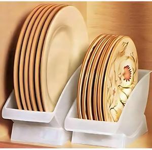 Jumbl 10-Inch Veritcal Dinner Holder, Cabinet Space Saver and Organizer, Plastic Plate Cradle pefect for small cabinet storage, RV's, apartments. Comes with 1 Cradle (Dinner Plate)