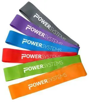 Power Systems Versa Loop Resistance Training Bands for Full Body Home Gym Strength Workouts for Arms, Legs, Chest, and More Muscle Groups, Set of 6