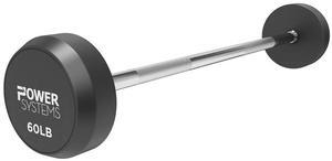 Power Systems Pro Style Rubber Fixed Straight Barbell - Pre-Loaded Weight (60)
