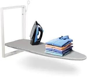Ivation Wall-Mounted Ironing Board | Foldable 36.2 x 12.2 Ironing Station for Home, Apartment & Small Spaces | Sturdy Folding Board, Easy-Release Lever, Removable Cotton Cover & Mounting Hardware