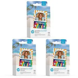 HP Sprocket 3.5 x 4.25 Zink Sticky-Backed Photo Paper (300 Pack) Compatible with HP Sprocket 3x4 Photobooth and Photo Printer