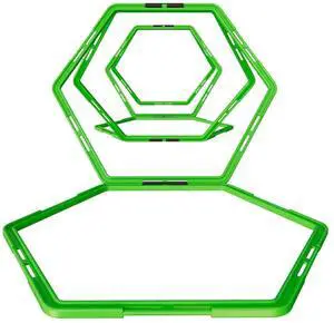 Power Systems Hex Agility Rings, Ladder, Hurdle Set All in One - Use Indoors or Outdoors for Speed & Skill Training