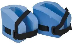 Power Systems Aquatic Resistance Ankle Cuffs for Swim Fitness Training, Adjustable, 2-Pack, Blue/Black (86595)