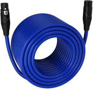 LyxPro 300 Feet XLR Microphone Cable Balanced Male To Female 3 Pin Mic Cord For Powered Speakers Audio Interface Professional Pro Audio Performance And Recording Devices - Blue