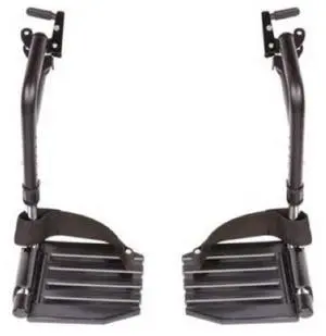 Invacare T93HCP Wheelchair Hemi Footrest with Composite Footplate and Heel Loop for Wheelchair, Pair