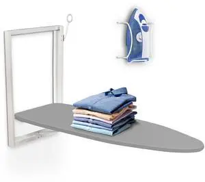 Ivation Wall-Mounted Ironing Board | Foldable 36.2 x 12.2 Sturdy Ironing Station for Home & Apartments, Easy-Release Lever, Removable Cotton Cover, Includes Mounting Hardware With Iron Holder
