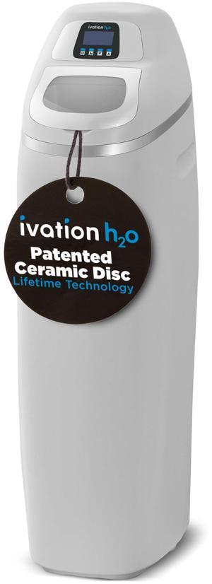 Ivation H2O 40,000 Grain Water Softener with Patented Ceramic Discs, Automatic Whole House Soft Water Regeneration Reduces Magnesium & Hard Minerals & Improves Water Quality